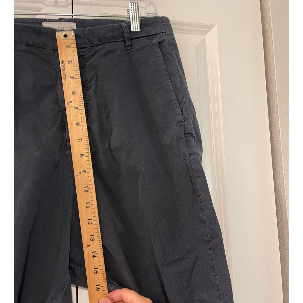 Nili Lotan 6 Gray Paris Pants Drop Crotch Slouchy Cotton Crop Washed Black - Picture 10 of 11